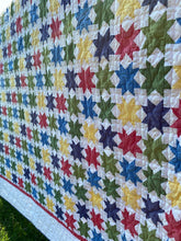 Load image into Gallery viewer, Multi Color 8 Point Stars Quilt
