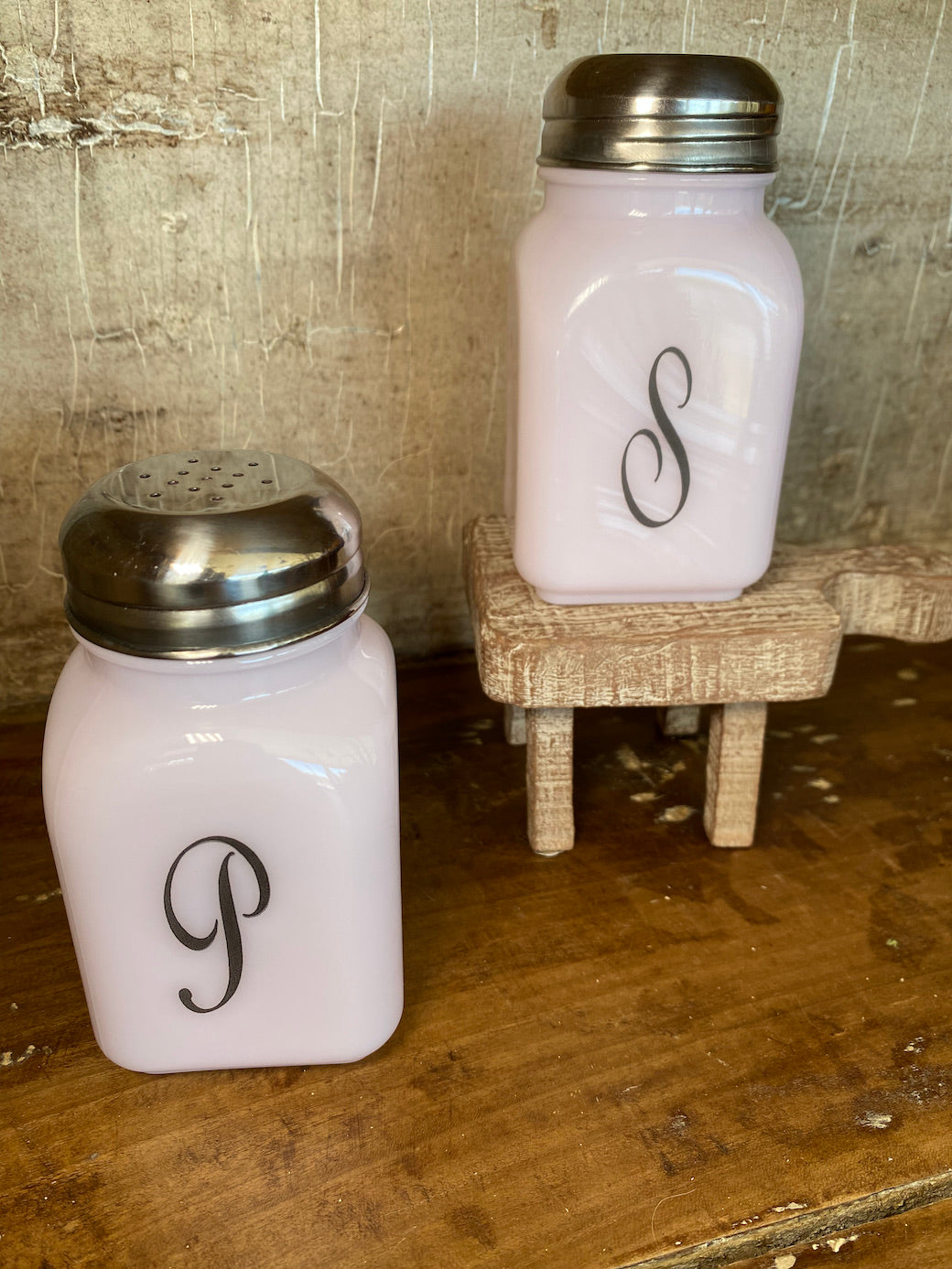 Soft Pink Salt and Pepper Shakers