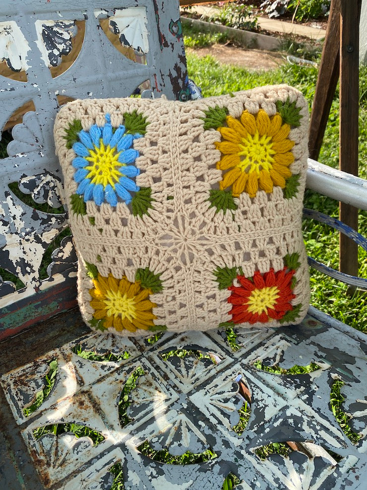 Crochet 70's Pillow